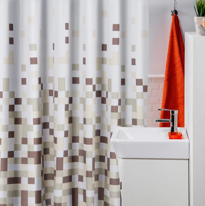 Kupatilska zavjesa MINOTTI 2000x1800 braon mozaik MZ010