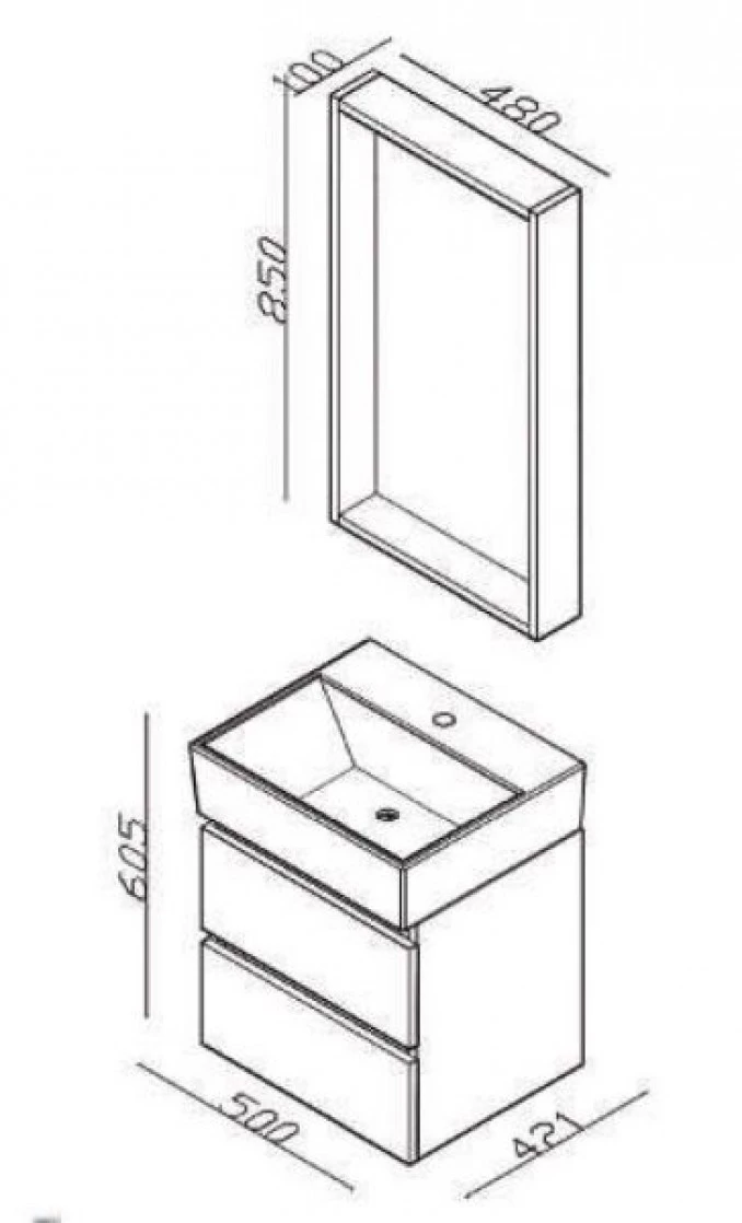 Ormarić LINEART PLAZA 50 oak sa lavaboom ANTHRACITE