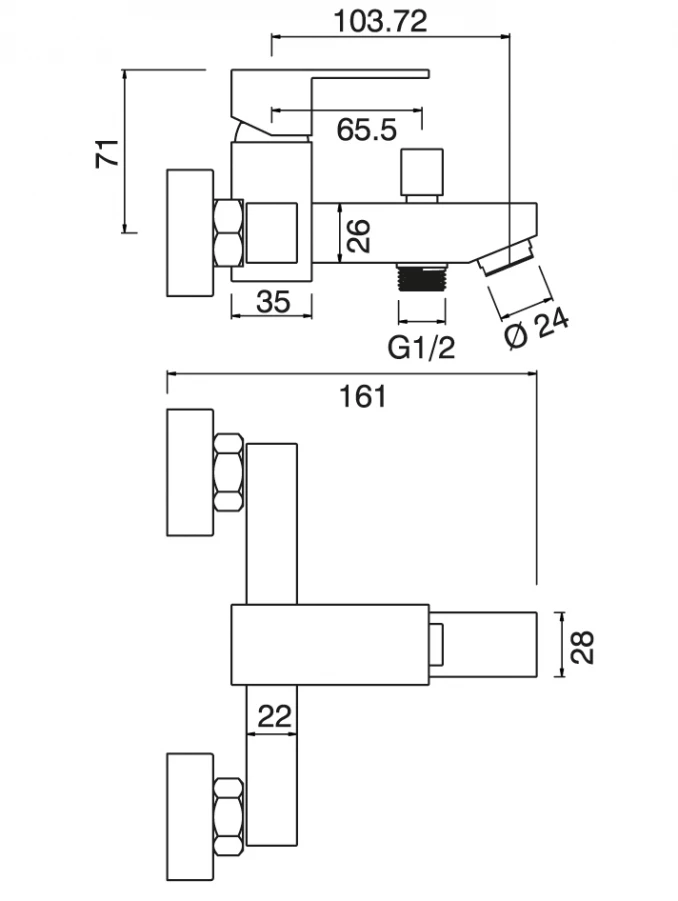 Baterija za kadu MINOTTI QUADRA 1111