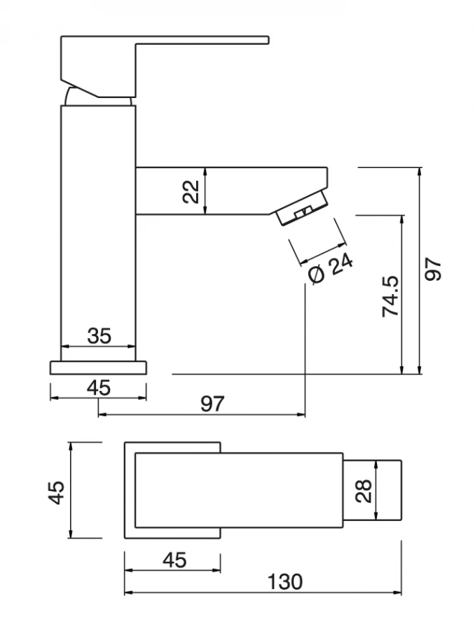 Baterija za lavabo MINOTTI QUADRA 1112