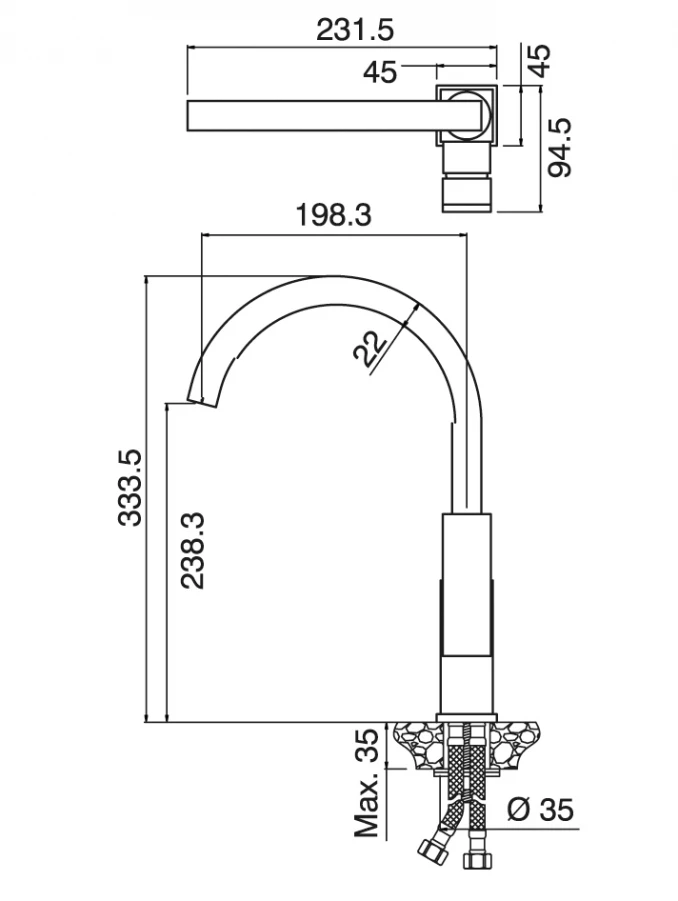 Baterija QUADRA za sudoper 1118