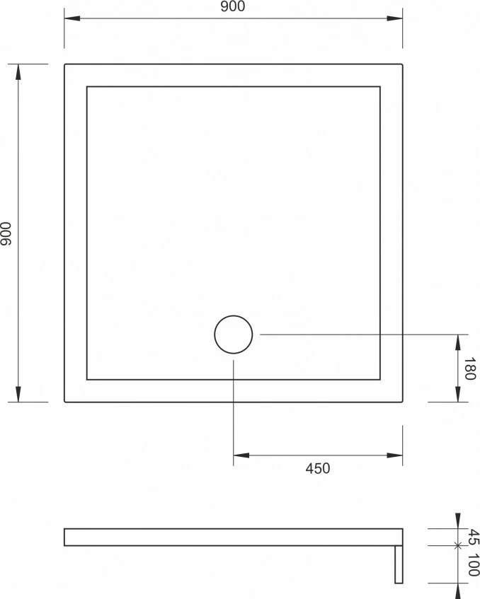 Tuš kada kvadratna 90x90 COPEN sa demontažnom maskom C-09-K9090