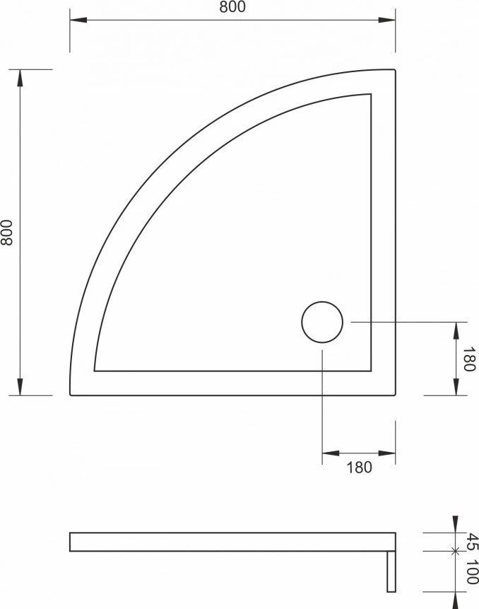 Tuš kadica CONCEPT 80*80 sa demontažnom maskom C-09-R800