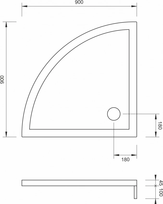 Tuš kadica CONCEPT 90*90 sa demontažnom maskom C-09-R900