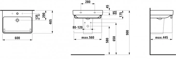 Lavabo LAUFEN PRO S 60x46,5 LA8109630001041