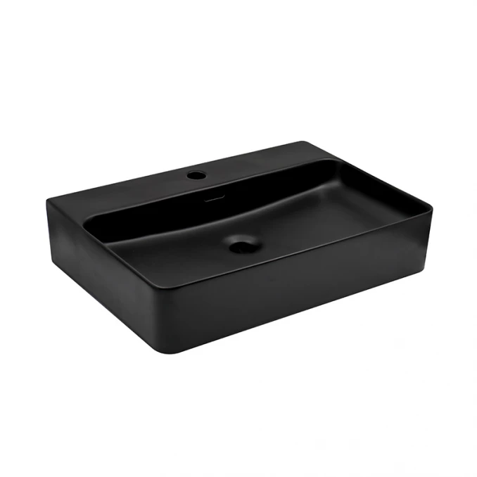 Nadgradni lavabo 7002CM 600x425x135 sa otvorom za slavinu mat crna