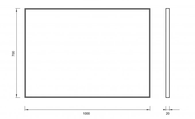 Ogledalo CONCEPT 100x70 crni ram C-06-09BR