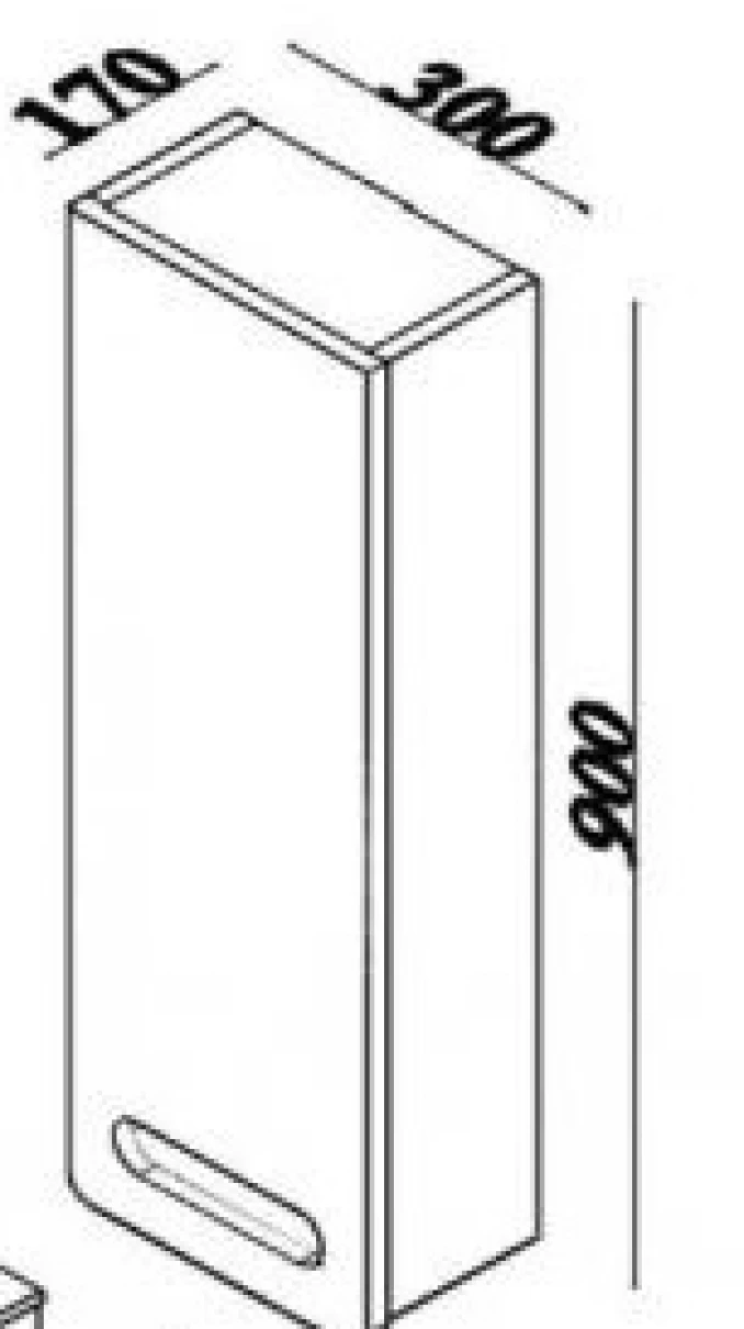 Toaletni ormaric LineArt GLORY vertikala 35cm GLO0000.SD