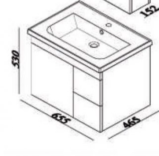 Toaletni ormaric LineArt LINEA 65cm sa lavaboom ANTHRACITE OAK LIN0650.BS