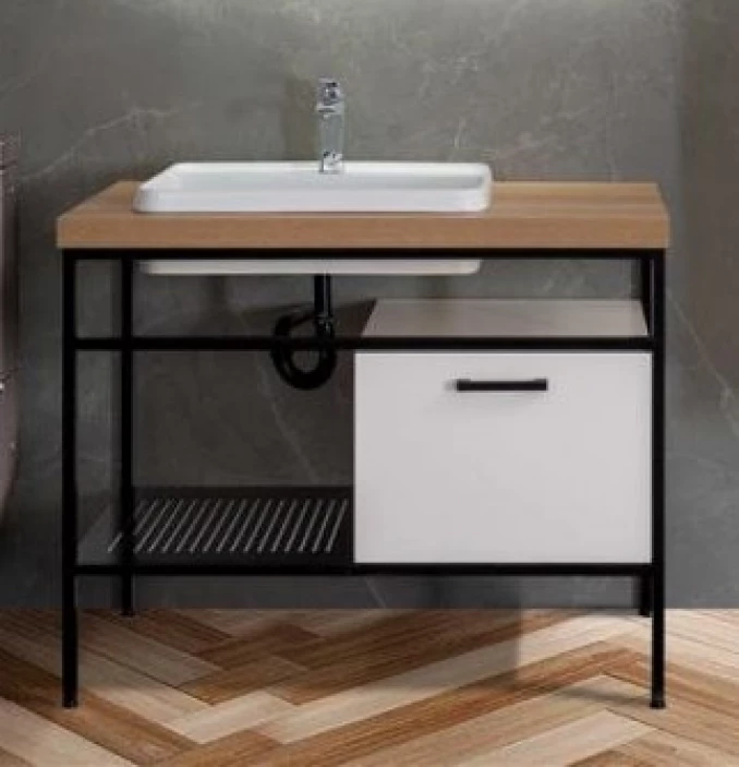 Toaletni ormaric METALLON 100cm oak-off white