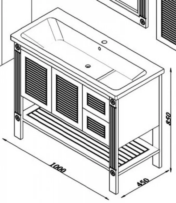 Toaletni ormaric LineArt OREO 100cm matt fume sa lavaboom ORE1000.BS