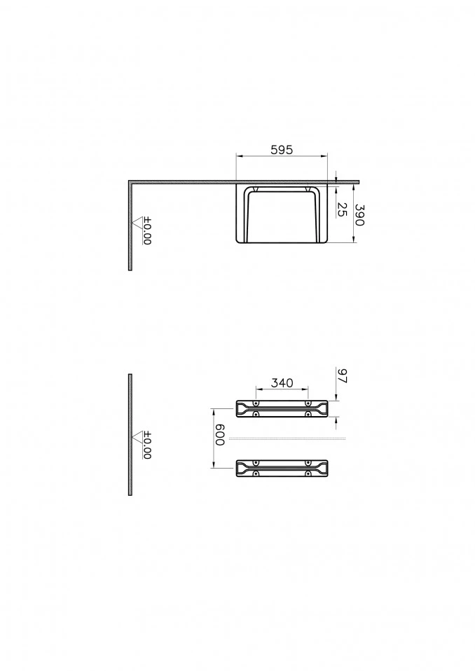 Pisoarska pregrada VITRA ARHITEKT 5172L003-0155