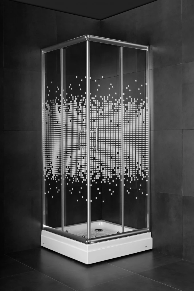 Tuš kabina kvadratna 90x90x185 5mm sa kvadraticima JAK-5191