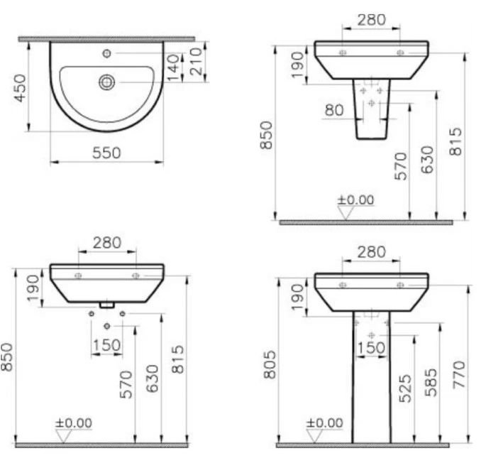 Lavabo VITRA S50 okrugli 55 cm 5301L003-0001
