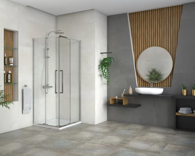 Tuš kabina kvadratna 90x90x200 6mm sa tankim ramom C-02-2295