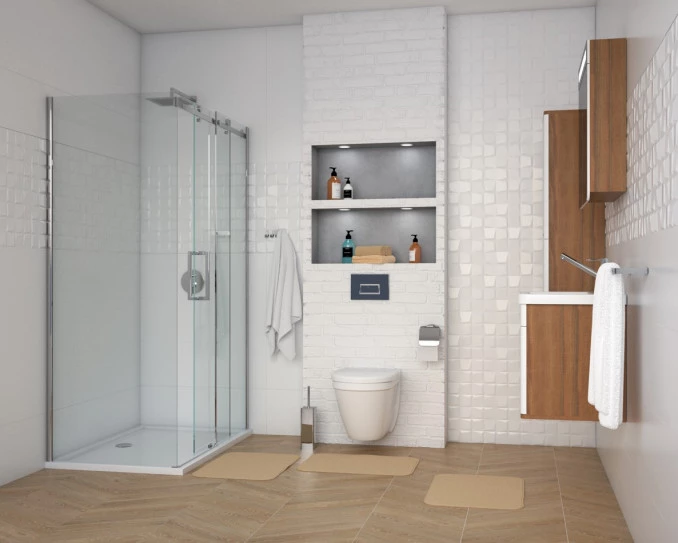Tuš kabina kvadratna 120x80 8mm NEPTUN lijeva C-02-7120-L