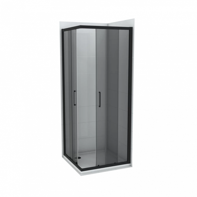 Tuš kabina kvadratna 80x80x195 6mm ATLAS BLACK C-02-B4810 (C-02-B43K800)