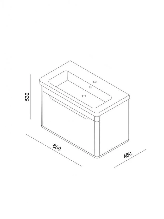 Toaletni ormaric LineArt WING 60cm sa lavaboom WNG0600W.BS