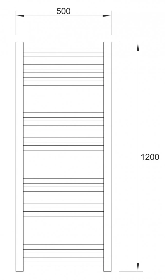 Sušac WARME WERRA 500x1200 mat crni WA-W-50120MB