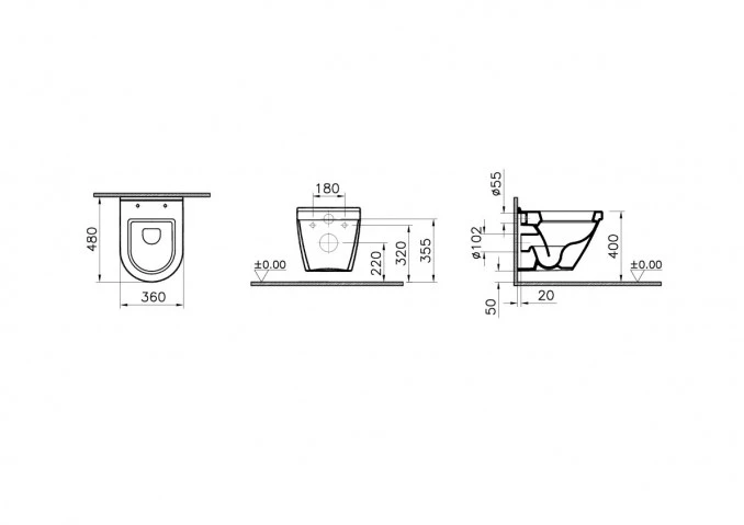 Konzolna šolja VITRA S50 compact 5320L003-0075