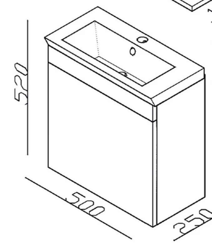 Toaletni ormaric LineArt INCI 50cm white sa lavaboom INC0550.BS