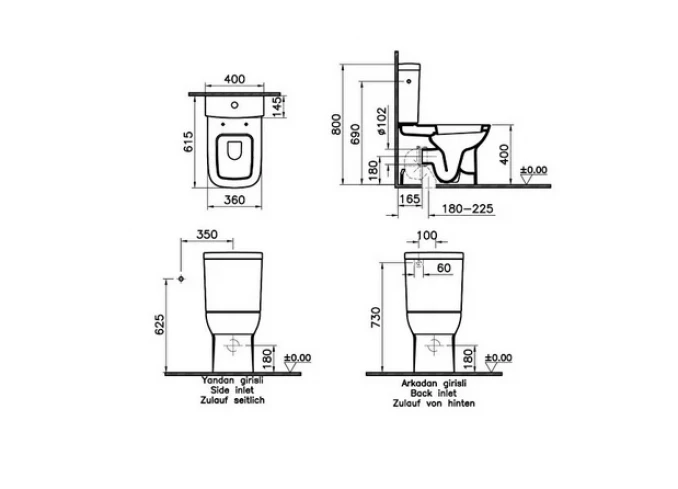 Monoblok VITRA S20 BTW sa duroplast WC daskom vario CVS20