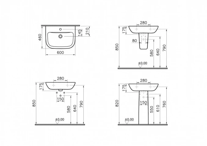 Lavabo VITRA S20 60 cm 5503L003-0001