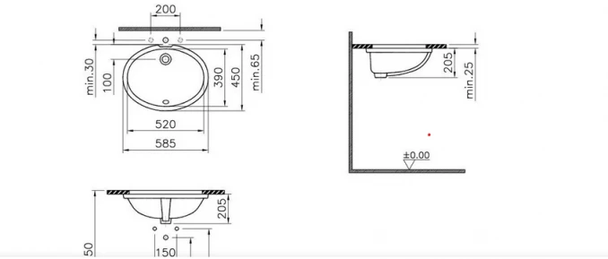 Lavabo VITRA S20 podgradni 52 cm 6069B003-0012