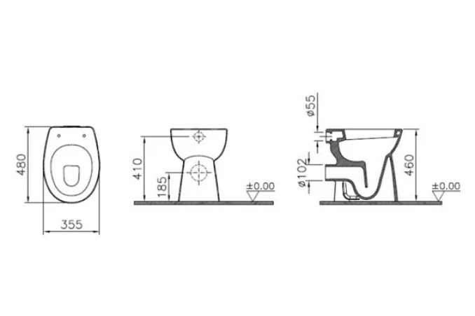 WC šolja baltik VITRA CONFORMA za invalide sa setom za ugradnju i P vezom - 5815B003-0087