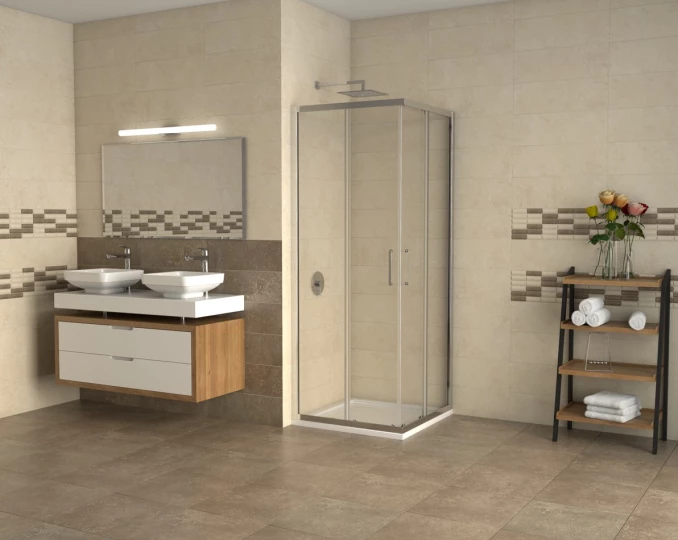 Tuš kabina kvadratna 90x90x195 6mm ATLAS C-02-190