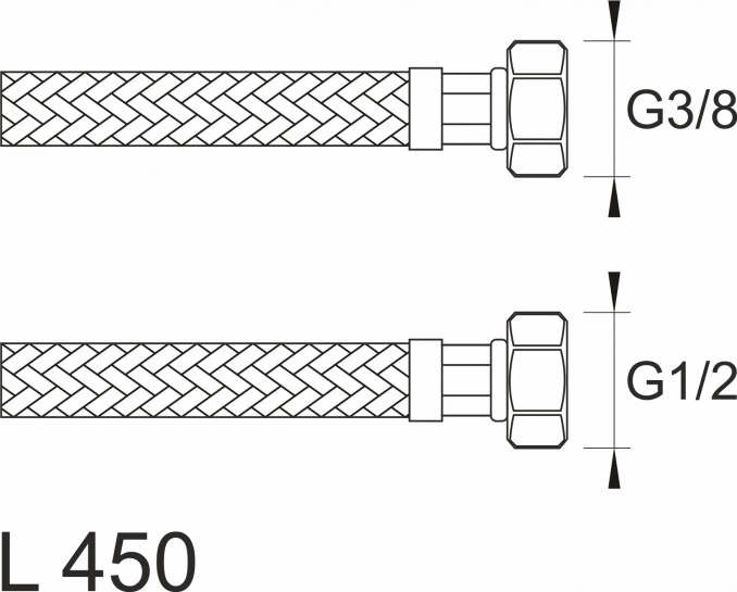 Brinoks crijevo F3/8xF1/2 x 45cm FF381245
