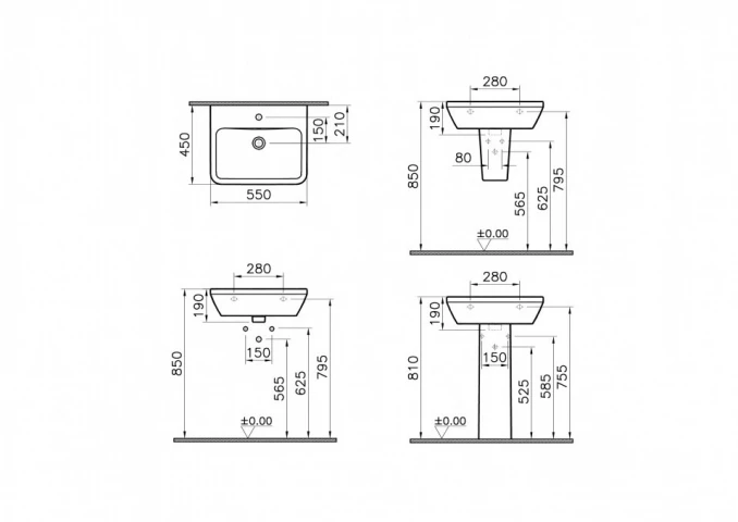 Lavabo VITRA INTEGRA 55 cm 7049B003-0001