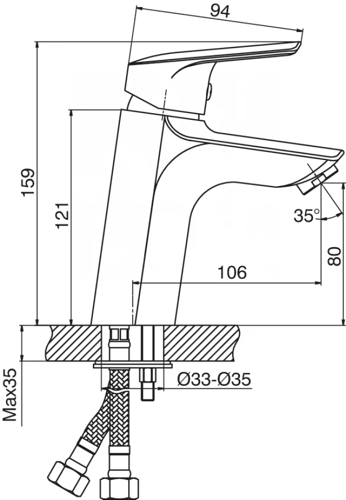 Baterija PRIMA za lavabo 4112