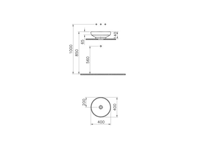 Lavabo nadgradni VITRA Water jewles Ø40cm crni