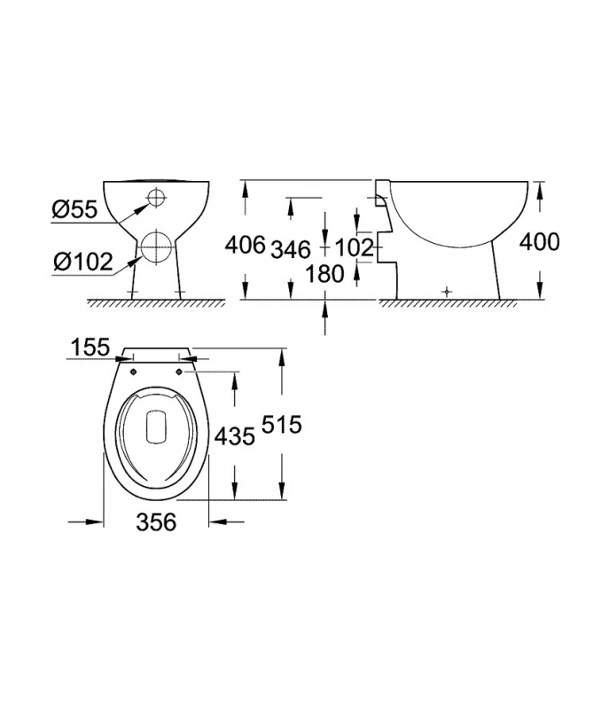 WC šolja baltik GROHE RIMLESS 39430000