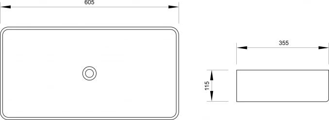 Nadgradni lavabo 7010 605x355x115