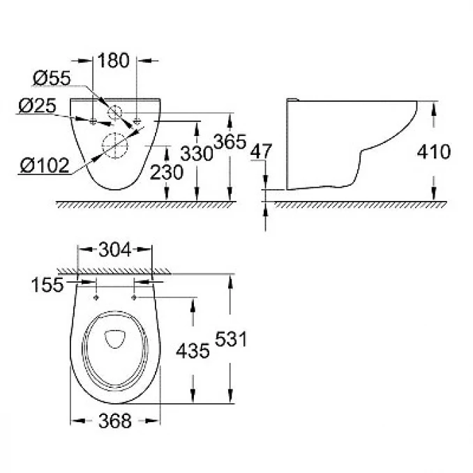 WC šolja konzolna Bauceramic Rimless GROHE 39427000