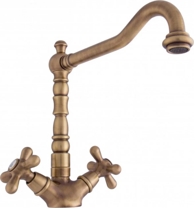 Baterija EMMEVI DECO OLD dvorucna za sudoper visoka duza lula BR12617