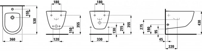 Bide konzolni LAUFEN PRO NEW H8309520003021