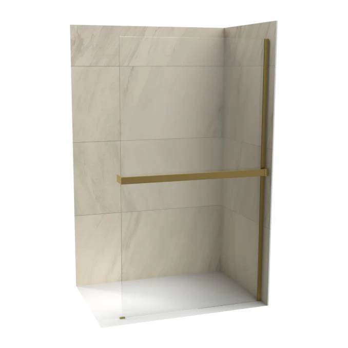Paravan Walk-in 90x200 8mm COPEN MONTE SUPERIORE polica i držac brušeno zlato C-02-WIS90BG