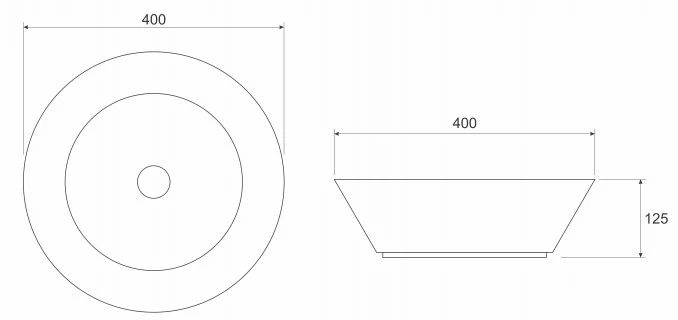 Lavabo metalni COPEN nadgradni 400x125mm brušeni mesing C-15-100BB