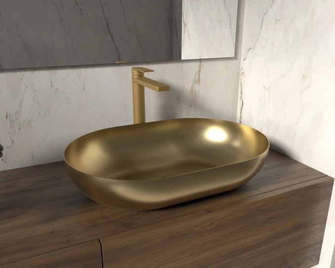 Lavabo metalni COPEN nadgradni 555x360x114mm brušeni mesing C-15-101BB