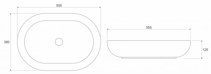 Lavabo metalni COPEN nadgradni 555x360x114mm gan metal C-15-101GM