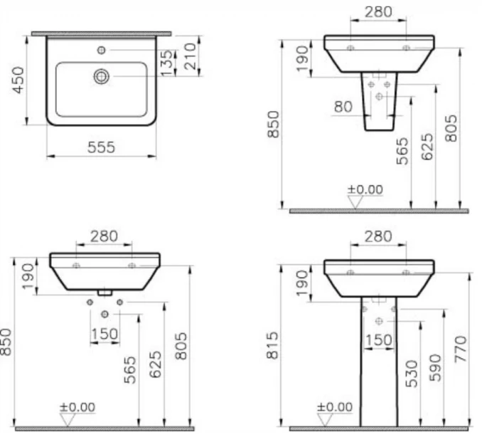 Lavabo VITRA S50 55,5x45cm