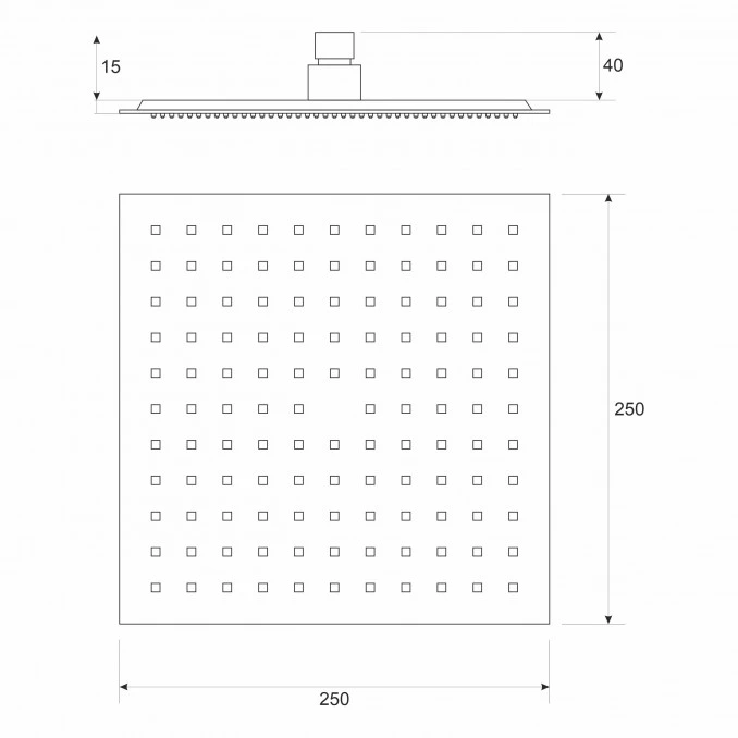 Ruža tuša COPEN 250x250 ABS mat crna C-05-5361MB