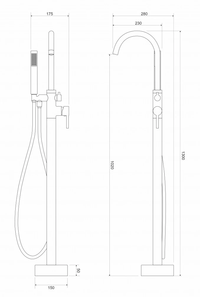 Baterija COPEN SKY za samostojecu kadu MAT CRNA C-01-910MB