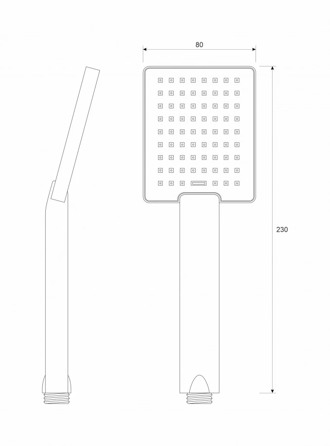 Tuš rucica COPEN cetvrtasta mat crna C-05-5261MB