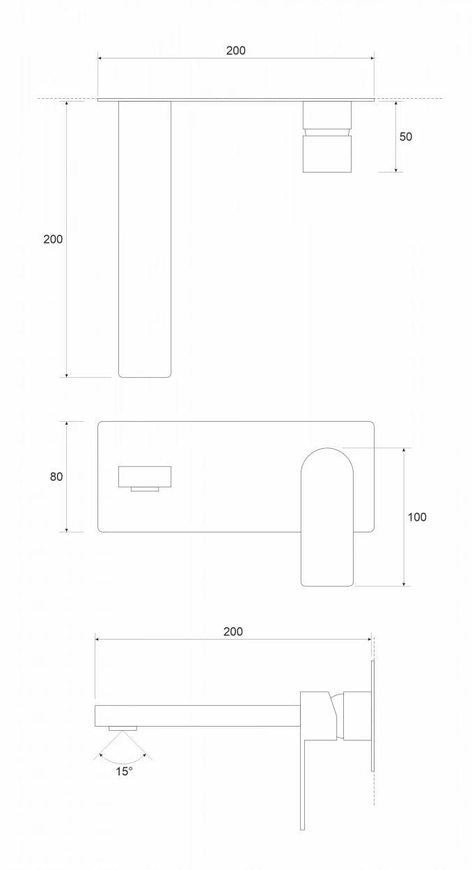 Baterija ugradna za lavabo COPEN NOOK mat crna C-01-108MB