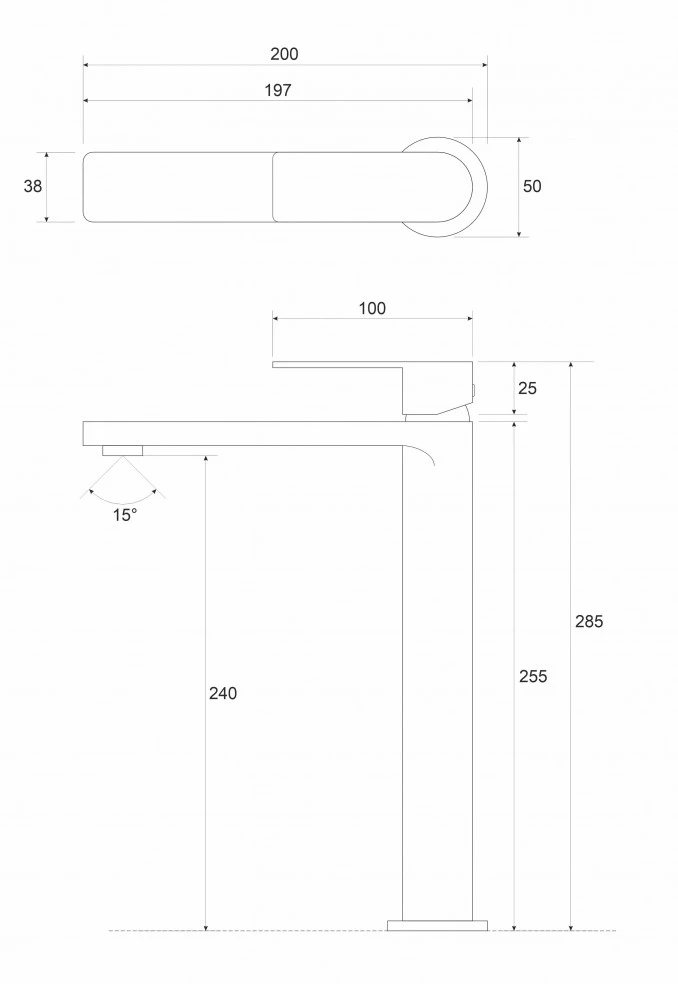 Baterija COPEN NOOK za lavabo visoka gan metal C-01-101GM