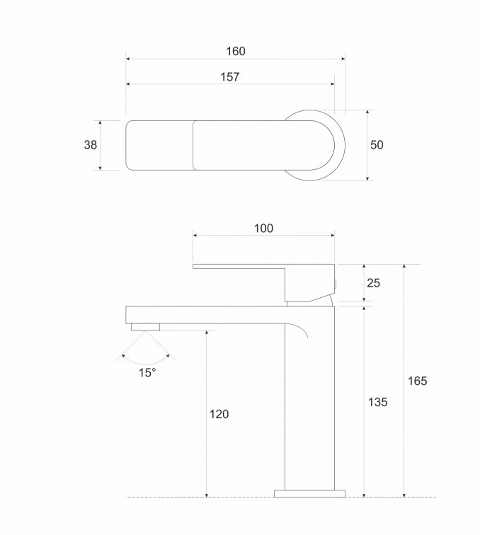 Baterija COPEN NOOK za lavabo hrom C-01-100CR